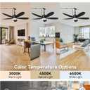 52" Outdoor Ceiling Fan With Light, Plug In Ceiling Fan With Remote, Waterproof IP67 Outdoor Fans For Patios, Gazebo Fan With Light 6 Speed DC Motor 3CCT LED, Black For Porch Pergola Gazebo Patio
