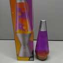Lava Lite 21250400US2125 Lava the Original Silver Base Lamp with Yellow Wax in Purple Liquid, 14.5", Yellow/Purple