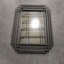 Rectangle Vanity Mirror, 24"x18" Geometric Art Deco Mirror with Metal Frame, Modern Elegant Wall Mirrors for Living Room Bathroom Bedroom Entryway, Hangs Vertically or Horizontally (Black)