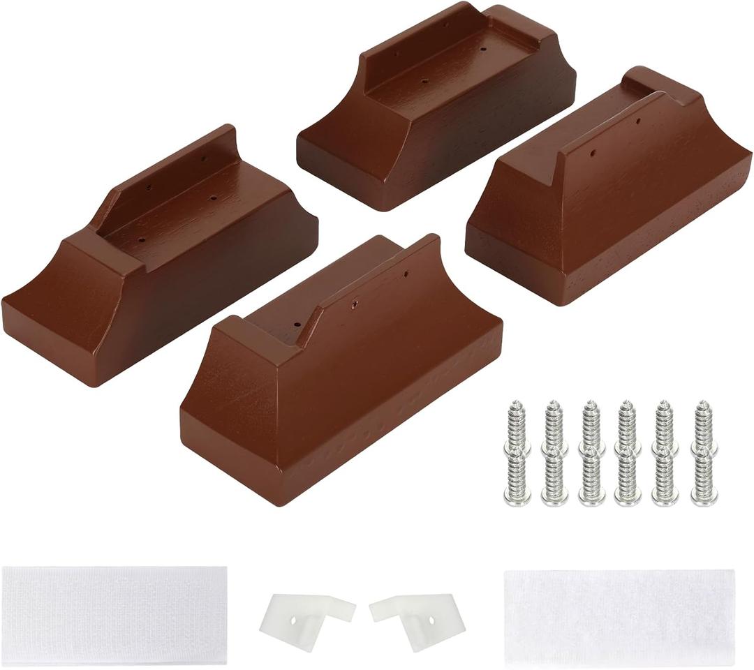 Non-Slip Recliner Risers,Chair Height Lifters for Elderly & Adults, Low Profile Assistance Blocks, Fits Wooden Base Reclining Chairs, 4 Pack Brown