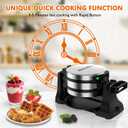Waffle Maker, 1400W Belgian Waffle Maker, Double Waffle Iron 180 Flip, Rotating Nonstick Plates, Adjustable Browning Control, Locking Buckle & Cool Touch Handle, Removable Drip Tray, Stainless Steel