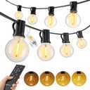 Brightown Outdoor String Lights, 74FT Shatterproof LED Patio Lights with 22 Dimmable Plastic G40 Bulbs, 2700K Waterproof Connectable Hanging String for Backyard, Cafe, Porch, Deck, Home Decor