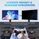 2 Pack Hidden Design Magnetic Computer Privacy Screen 24 inch, Removable Screen Filter for Frameless Monitor 16:9 Widescreen, Anti Blue Light Privacy Shield, Anti-Glare Protector