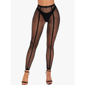 XIUSEMY Womens Fishnet Tights Sexy Stockings Black Stripe Pantyhose Leggings Lingerie