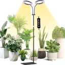 yadoker Desk Plant Grow Light for Indoor Plant, Dual-Head LED Grow Light,Height Adjustable,Automatic Timer with 8/12/16 Hours,10-Level Brightness,Ideal for Large Plant Grow