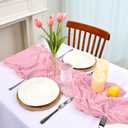 8 Pack Pink Cheesecloth Table Runner 10ft Boho Gauze 120 Inch Cheese Cloth Table Runner Rustic Sheer for Spring Holiday Baby Shower Party Dcor Home Wedding Decoration