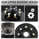 12"x 2" Trailer Brake Drum Kit 8 on 6.5" Replacement for 7000LBS,Trailer Brake Hub Drum Assembly Replaces 12" X 2" Trailer Brakes Drum Assembly