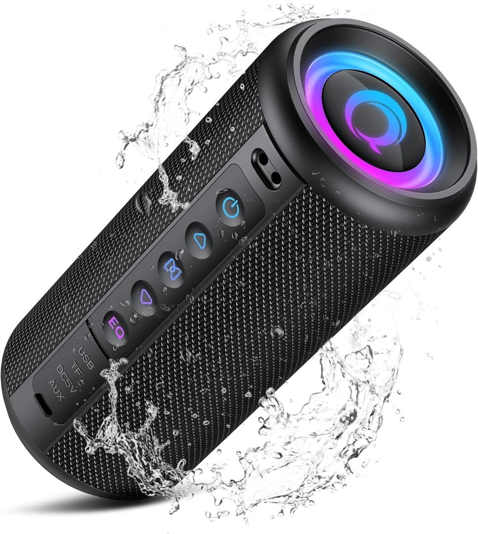 dotn Portable Bluetooth Speaker, 2026 Bluetooth 5.4 Wireless Speaker with 20W HD Loud Stereo Sound, 20H Playtime, LED Lights, IP7, TWS Pairing, Built-in Mic, for Outdoor, Home, Beach, Party, Gift