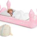 FUNBOY Kids Pink Castle Sleepover Travel Bed & Air Mattress. Perfect for Sleepovers. Includes Carrying Storage Bag, Twin