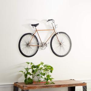 Deco 79 Metal Bike Wall Decor with Seat and Handles, 39" x 1" x 24", Black