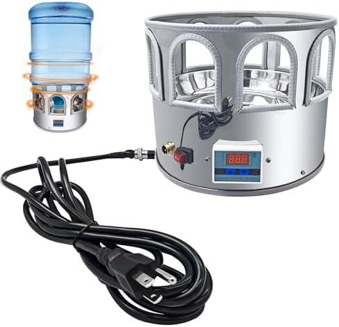 Heated Chicken Waterer - 5 Gallon Metal Base With Temperature Indicator for Winter - For Chickens, Ducks, Pigeons (Does Not Contain Buckets)