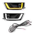 Astra Depot Lower Bumper LED Fog Light Assembly Driving Fog Lamp DRL Daytime Running Light w/Sequential Turn Signal Compatible For Toyota Land Cruiser LC300 2022-24 w/Chrome Trim