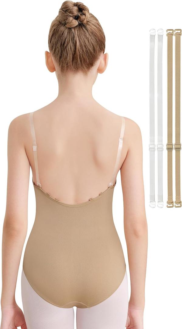 Vavewee Nude Leotard for Women Girls Dance Undergarment Adjustable Ballet Leotard Seamless Camisole Dancewear with Nipple Covers（8A12）