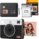 KODAK Mini Shot 3 Retro 3x3 Instant Digital Camera & Photo Printer, 38 Sheets, 2-in-1 Portable Print Camera, Bluetooth Smartphone Printer for iOS & Android, 4PASS Dye Sublimation, White