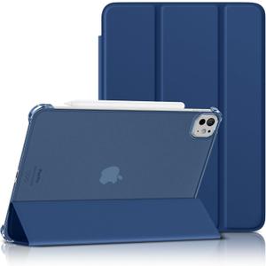 Wenlaty for iPad Pro 11 Inch Case (M5/M4) 2025/2024 6th/5th Generation, Super Slim & Lightweight Trifold Stand Protective Case with Clear Matte Hard PC Back and TPU Cover, Auto Sleep/Wake, Sea Blue