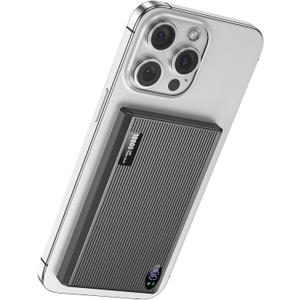 Portable Charger Power Bank, 10000mAh Wireless Charger iPhone with USB C to 20 W PD Fast Charging Cable, Mag-Safe Battery Pack Magnetic Charger for iPhone 16/15/14/13/12 Pro/Pro Max/Plus, iPad (Grey)