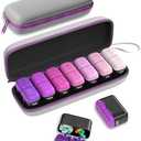 Weekly Pill Organizer, 7 Day Travel Medicine Pill case with Moisture-Proof Silicone Lid, Large AM PM Daily Pill Organizer 2 Times a Day for Vitamins & Supplements, Secure Zipper Pill Box