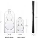 Empty Glass Fragrance Reed Diffuser Bottles,for Essential Oil, with 16pcs Black Reed Sticks,Minimalist Decor,2pcs/Set.