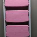 3 Step Ladder, Portable Folding Step Stool with Wide Anti-Slip Pedal, 500lbs Sturdy Steel Ladder, Convenient Handgrip, Lightweight for Household, Kitchen, Office (Pink)