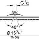 Grohe 28783000 Rainshower Cosmopolitan 400 1-Spray Jumbo Showerhead, Starlight Chrome