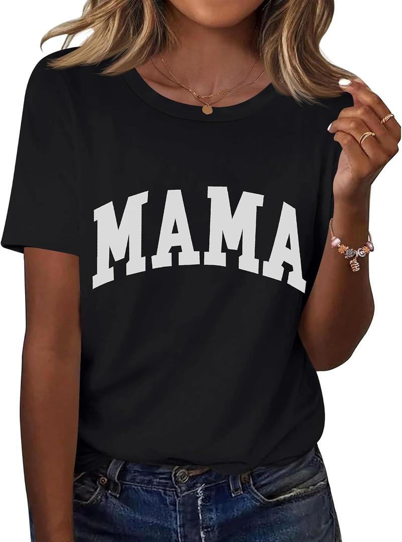 Kistore Womens Crew Neck Short Sleeve Tops Dressy Casual Blouses Summer Shirts S-3XL (Black, S)