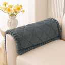 Smiry Fuzzy Couch Cover for Dogs, Non Slip Washable Pet Sofa Cover, Scratch Proof Hair Resistant Plush Sofa Slipcover, Pet Friendly Couch Cushion Protector for Cat, Dark Grey, 27.6" x 27.6"