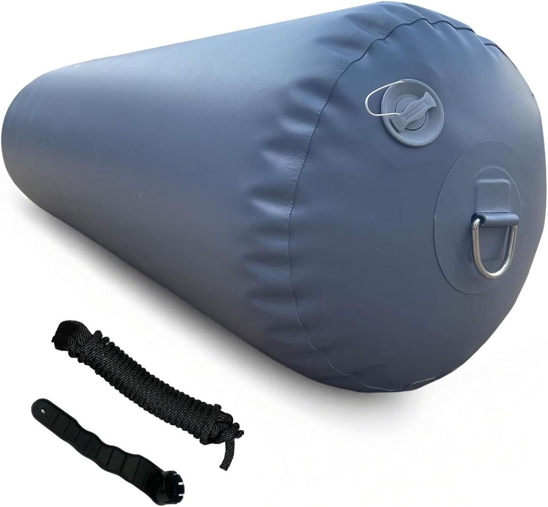 Heavy-Duty Inflatable PVC Boat Fenders Stationary Dock Boats Yacht Sailboats Light Grey (Dark Grey 18" x 30")