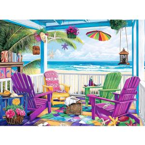 300 Piece Puzzle for Adults,Jigsaw Puzzles 300 Pieces Seaside Scenery Puzzle for Kids Adult Senior Beach Jigsaw Puzzle for Adults 300 Pieces Challenging Puzzles Family Activity Game Nights Gifts