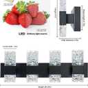 Black Bathroom Light Fixtures Crystal Bathroom Vanity 4 Light Over Mirror Modern LED Wall Light 6000K Cool Light40 Watts