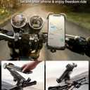 Delobon Motorcycle Phone Mount, Bike Phone Holder, [2025 Upgrade] One Hand Operation Scooter Phone Holder, ATV Phone Mount, for iPhone,Bicycle Handlebar Accessories for 4.7-7.0 inch Smartphones (Black)