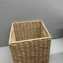 10.5x10.5inch Storage Basket,1Pcs Paper Brown Rope Woven Baskets, Foldable Handwoven Storage Cubes, Wicker Cube Baskets Laundry Organizer Totes for Bathroom Bedroom Laundry Pantry or Shelves