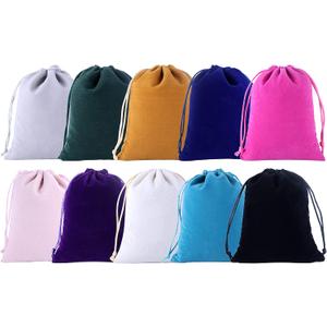 Sansam Large Velvet Drawstring Gift Bag  10pcs Jewelry & Accessory Pouch for Bracelets, Necklaces & Gifts, Tarot Rune Bags, Purse Storage Bags, Mixed (8x10 Inch (Pack of 10))