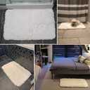 Bathroom Rugs Microfiber Plush Bath Mat Machine Washable, Slip Resistance Rubber and Absorbency Bath Rugs for Bathroom Floor, Door and Sink, Rectangular Floor Mat,White,32"x 20"