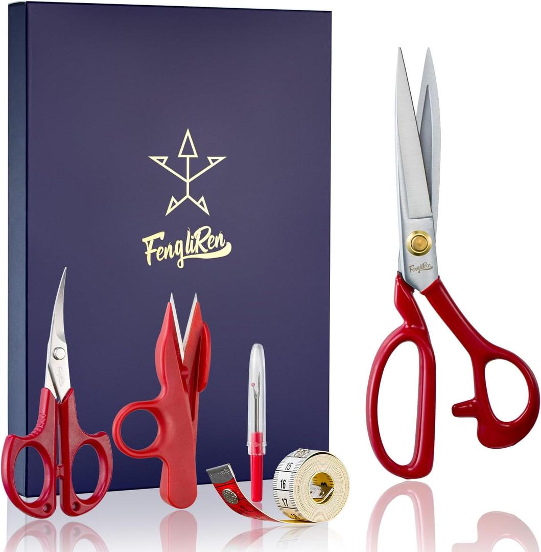 Sewing Scissors Professional 9 inch Heavy Duty Fabric Shears for Tailoring Leather Cloth Red Industrial Strength High Carbon Steel Tailor Shears for Home Office Dressmakers (Medium) Sewing Scissors Professional 9 inch Heavy Duty Fabric Shears for Tailoring Leather Cloth Red Industrial Strength High Carbon Steel Tailor Shears for Home Office Dressmakers (Medium)