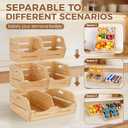Tfro & Cile Bamboo Potato and Onion Storage Bins Pantry Organizers 3 Tier Stackable Vegetable Baskets Multipurpose Fruit Organization Containers for Kitchen - Set of 5