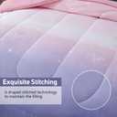 Dinjoy Girls Comforter Set Queen Size 7 Pieces Bed in A Bag Ombre Pink Purple Rainbow Bedding Set Collections for Teen Women (1 Comforter, 1 Flat Sheet, 1 Fitted Sheet, 2 Pillow Shams, 2 Pillowcases)