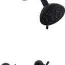 2 Handle Shower Faucet,Wall Mounted Two Handles Shower Faucet Set with 8 Modes Rainfall Shower Head,2 Knobs Single Function Shower Trim Kit with Rough-in Valve,Matte Black
