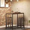 HOOBRO Bar Stools, Barstools Set of 2,Counter Height Barstools, 24.8" Bar Stools for Kitchen Island, Industrial Bar Chairs, for Dining Room, Kitchen, Bar, Rustic Brown and Black BF07BY01G1, 12.6"L x 12.6"W x 24.8"H