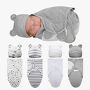 Buryeah 4 Pack Preemie Swaddle Blanket Wrap Set with Hat for Baby Boys Girls 3-7 Lbs Preemie Newborn Clothes Sleepers Cap