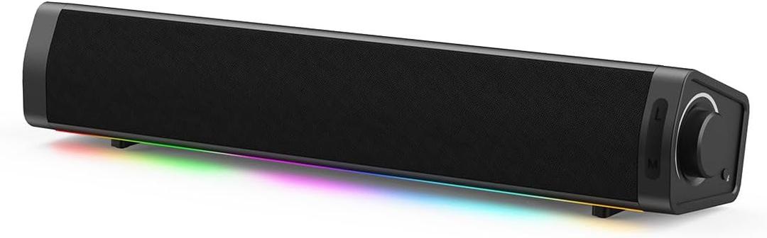 Immersive RGB Gaming Computer Speakers for Desktop PC with 3 Sound Modes, USB Powered Monitor Speakers with Enhanced Bass, Aux-in & Headphone Port for PC, Laptop, Mac, PS5(Black)