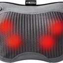 HoMedicsCordless Shiatsu All-Body Massage Pillow with Soothing Heat, Reverse Function, Rechargeable Battery, and Integrated Controls Lightweight