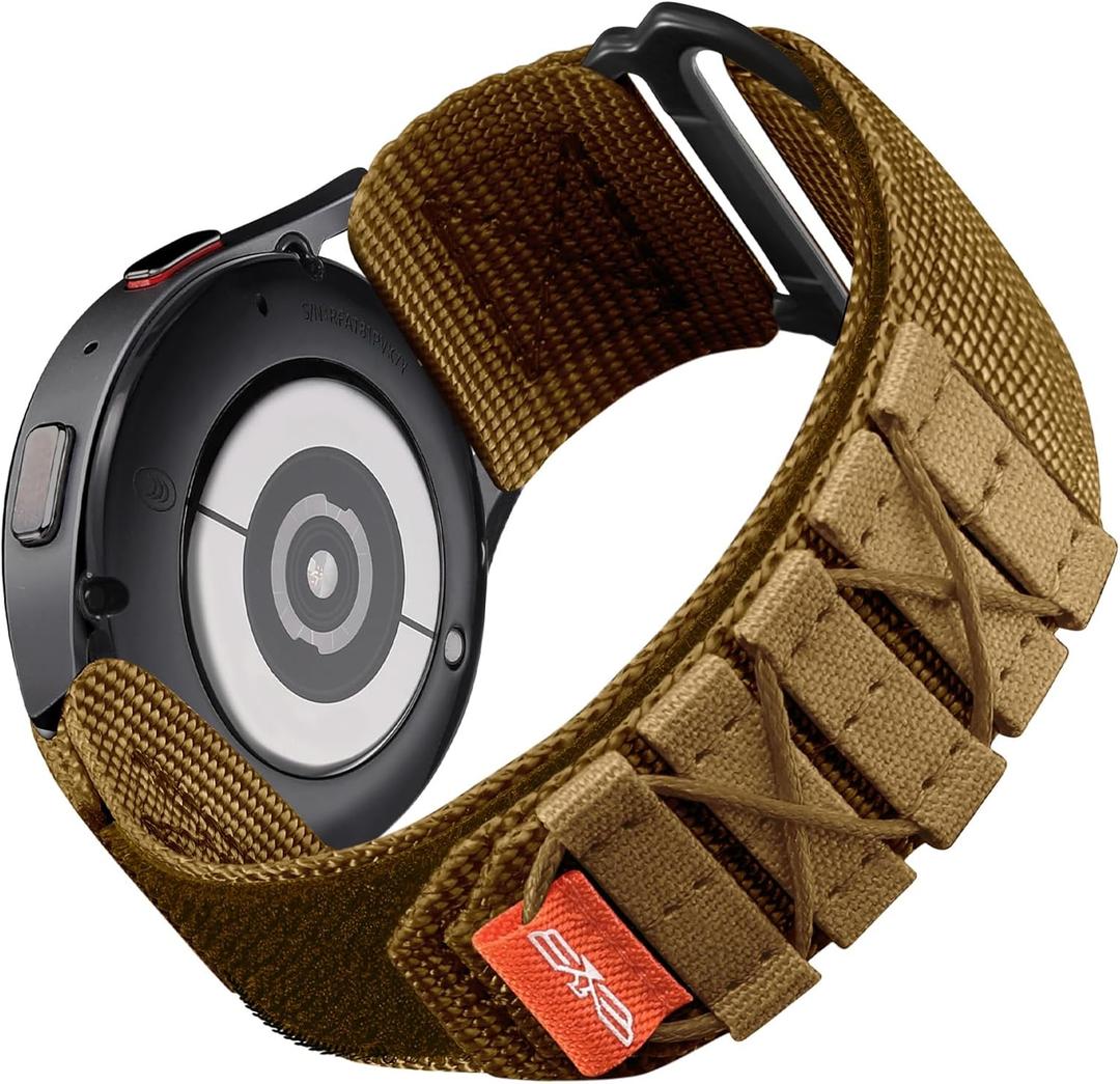 Bandletic 20mm Band Compatible with Samsung Galaxy Watch 7/6/5/4 44mm 40mm/FE 40mm/6 Classic 47mm 43mm/5 Pro/4 Classic/3 41mm, Military Rugged Nylon Sport Strap Large
