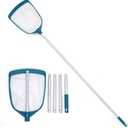 POOLWHALE Upgrades Swimming Pool Leaf Net Skimmer Rake with Adjustable Aluminum Pole and Nylon Medium Fine Mesh for Cleaning Swimming Pools, Hot Tubs, Spas and Fountains