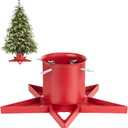 Xmas Tree Stand Base for Real Trees Up to 6ft Red Christmas Tree Stand Christmas Tree Holder Fits Up to 4.7" Xmas Tree Trunks for Christmas Decor