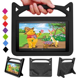Kids-Proof Case for 10 Tablet(9th/7th Generation,2019/2017 Release) -SHREBORN Lightweight Shockproof Case with Cute Cat Handle Stand,Not for iPad Nokia Sony 10in Tablet-Black