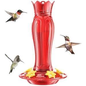 Birdream 2026 Upgraded Hummingbird Feeders for Outdoors, 15oz Hanging Hummingbird Feeders Ant Proof, Easy to Clean and Maintain, Gift for Bird Lover, Solid Red (1 Pack)