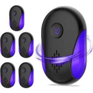 Upgraded Ultrasonic Repeller 6 Pack,Indoor Ultrasonic Repellent, Electronic Plug in Pest Control for Bugs,Mosquito,Roach, Ant, Rodent, Mouse, Spider Repellent for House, Warehouse, Garage