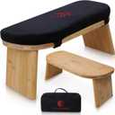 Folding Meditation Bench with Velvet Cushion & Carry Bag - Bamboo Yoga Stool, Seiza Prayer Bench, Travel Meditation Seat - Comfortable Kneeling Chair for Mindfulness, Zen Practice Meditation Stool