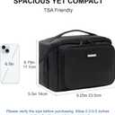 Everfun Compact Toiletry Bag for Men and Women Traveling, Wide Open Shaving Dopp Kit, Water Resistant Makeup Organizer with Wet Dry Compartment - Black, Small, Size 9.25 x 5.5 x 6.75 inches