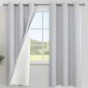 YoungsTex Light Grey Linen 100% Blackout Curtains 72 Inch Length for Bedroom, Thermal Insulated Full Room Darkening Drapes with Grommet for Living Room, 2 Panels, 42 X 72 Inch